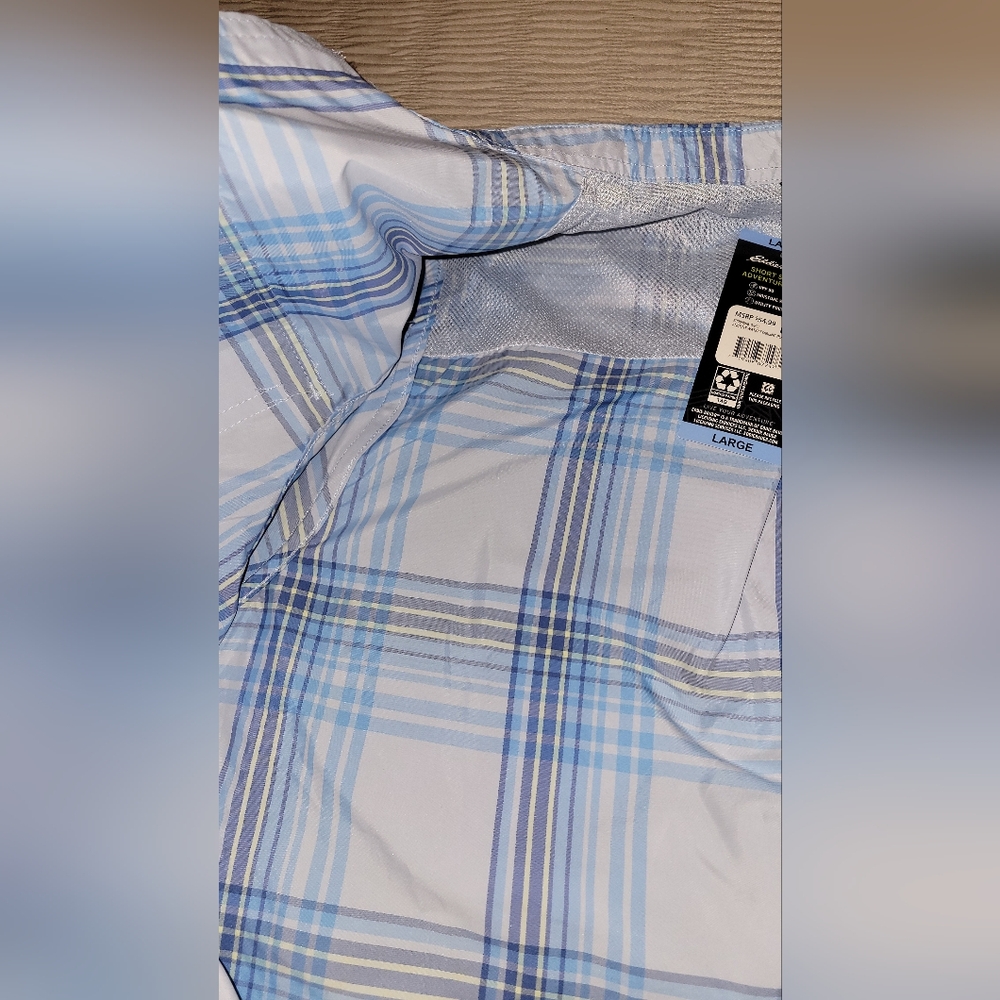 Women's Blue Plaid Shirt - Picture 5 of 7